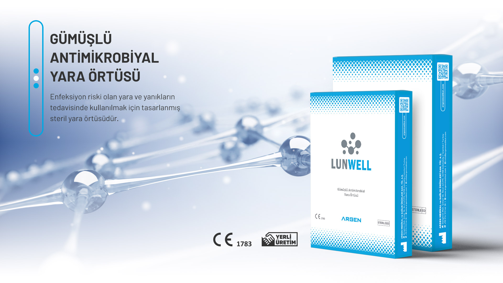 Gümüşlü Antimikrobiyal Yara Bakım Örtüsü