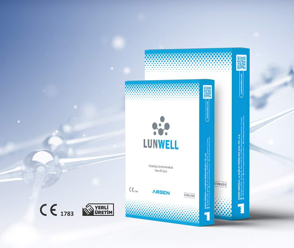 Lunwel Gümüşlü Antimikrobiyal Yara Bakım Örtüsü